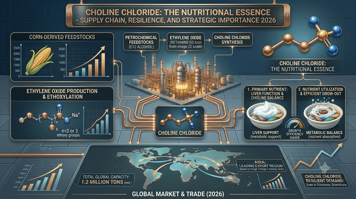Choline Chloride: The Feed Additive Linked to Corn, Ethylene Oxide and Animal Nutrition